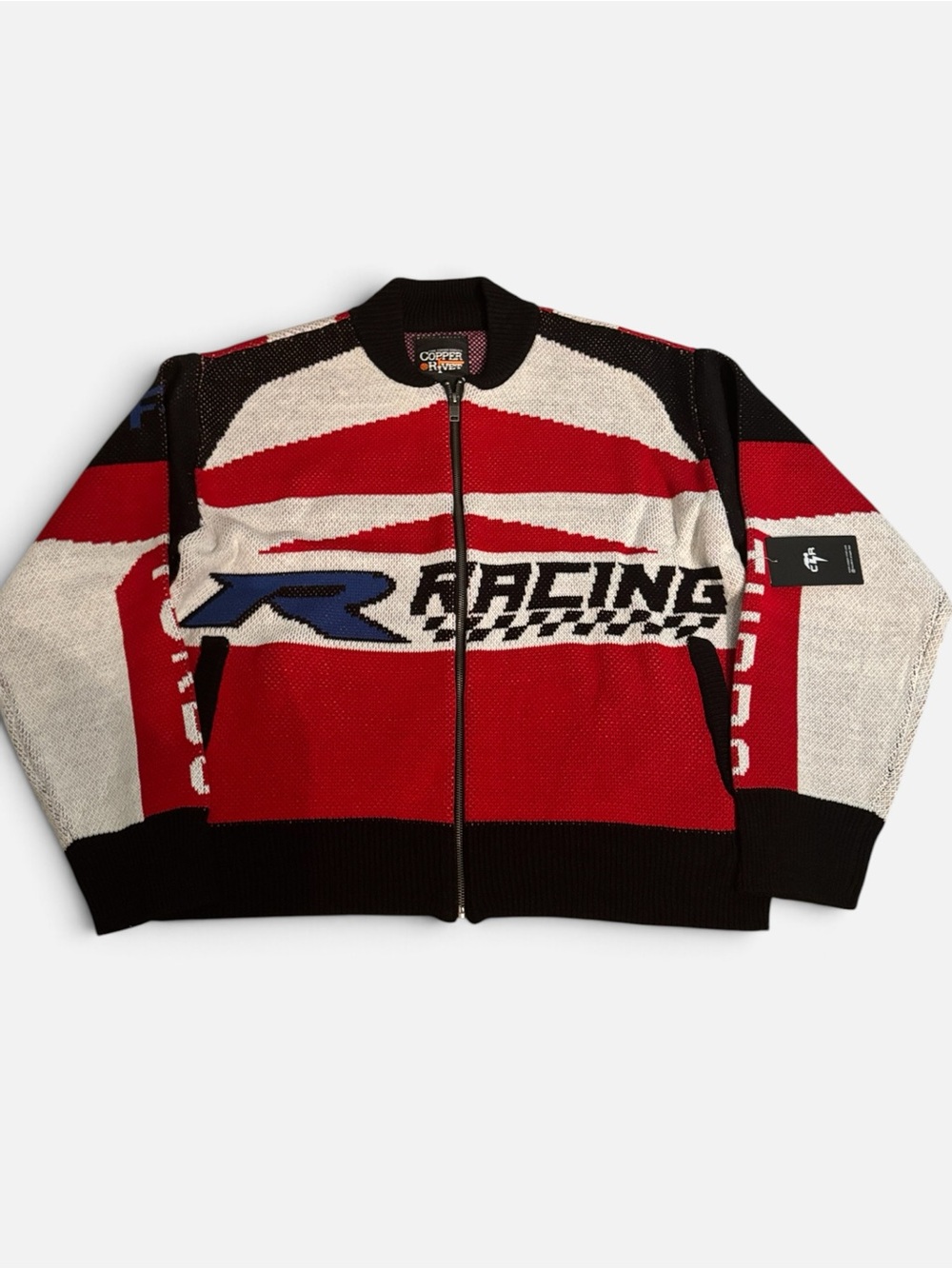 Red/White/Black Racing Zip-Front Jacket